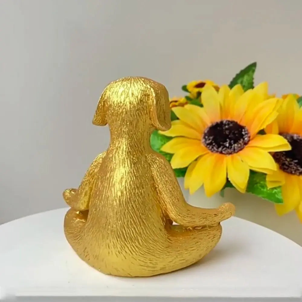 Home Decoration Resin Dog Yoga Statue Unique Modern Dog Figurine Retro Handicraft Animal Miniatures Sculpture Office