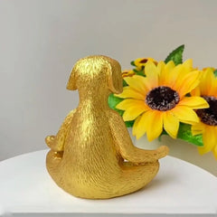 Home Decoration Resin Dog Yoga Statue Unique Modern Dog Figurine Retro Handicraft Animal Miniatures Sculpture Office