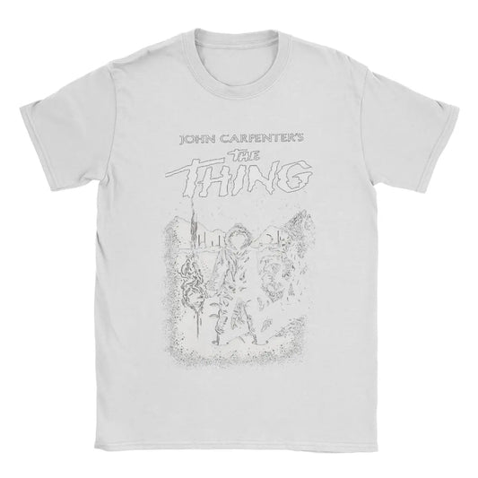 Men T-Shirts 1982 Horror Movie The Thing Casual Pure Cotton Tees Short Sleeve T Shirt Round Collar Tops Summer