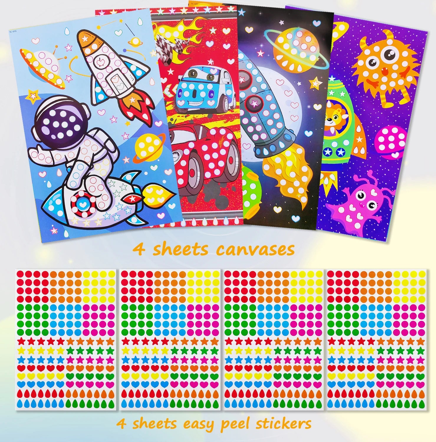 Children Dot Coloring Book DIY Color Dot Cartoon Animal Drawing Mosaic Puzzle Stickers Children Learn Creative Educational Toys