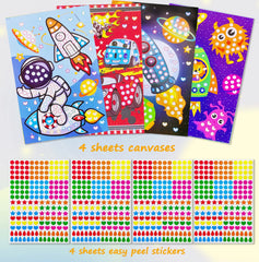 Children Dot Coloring Book DIY Color Dot Cartoon Animal Drawing Mosaic Puzzle Stickers Children Learn Creative Educational Toys