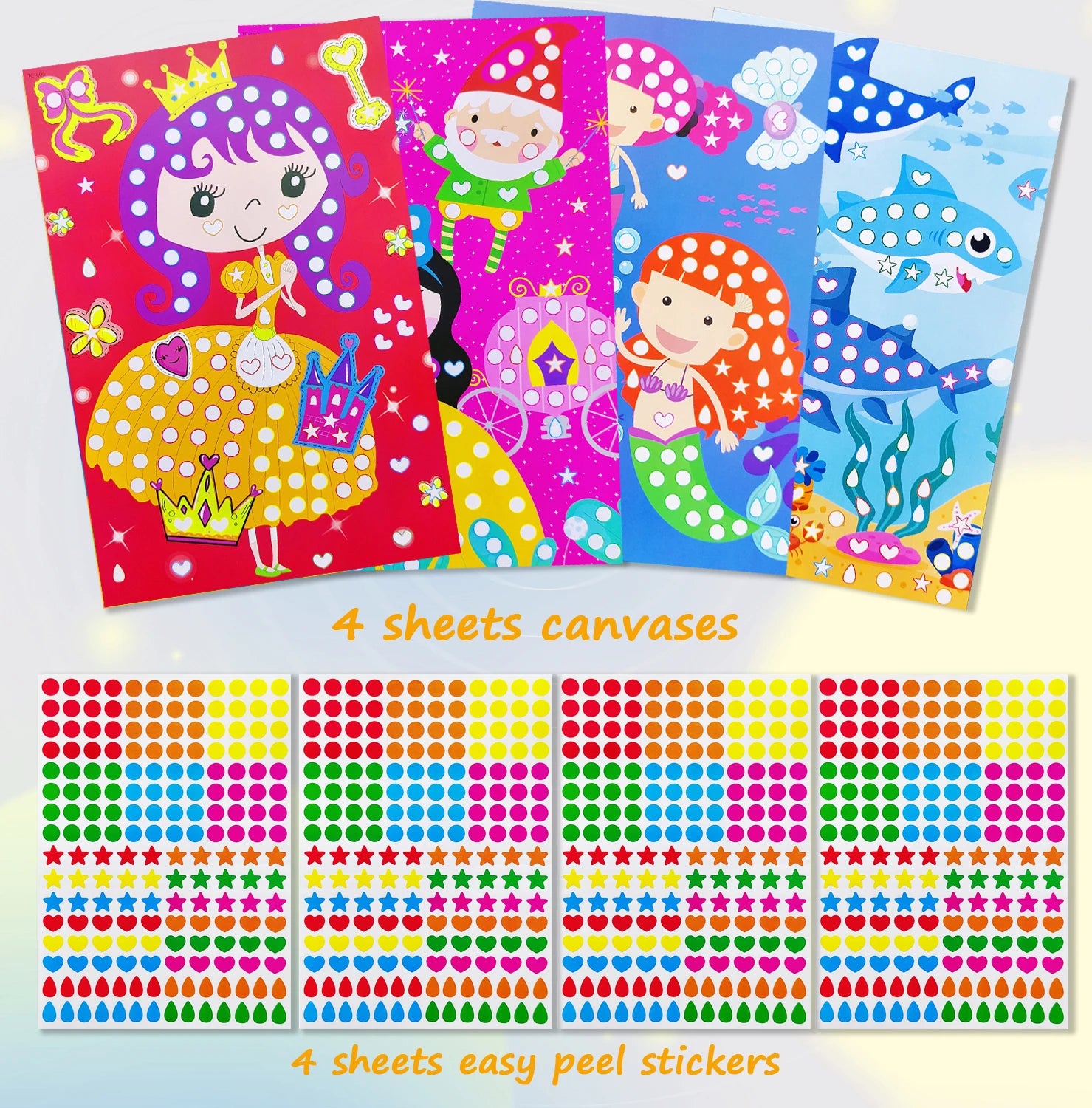 Children Dot Coloring Book DIY Color Dot Cartoon Animal Drawing Mosaic Puzzle Stickers Children Learn Creative Educational Toys