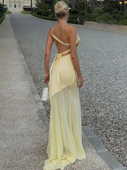 Cutenew Evening Elegant Women Maxi Dress Classic Solid Bandgae Backless Slash Neck Straight Long Robe Female Simple Party Frock