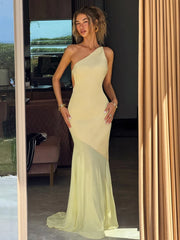 Cutenew Evening Elegant Women Maxi Dress Classic Solid Bandgae Backless Slash Neck Straight Long Robe Female Simple Party Frock