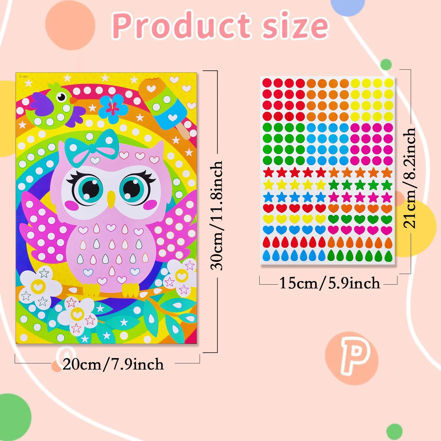 Children Dot Coloring Book DIY Color Dot Cartoon Animal Drawing Mosaic Puzzle Stickers Children Learn Creative Educational Toys