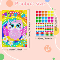 Children Dot Coloring Book DIY Color Dot Cartoon Animal Drawing Mosaic Puzzle Stickers Children Learn Creative Educational Toys