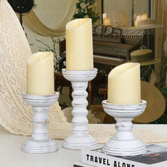 New Style Retro Wooden Candle Holder 3-piece Set Candle Container Desktop Decoration Home Decor Wedding Candle Holder