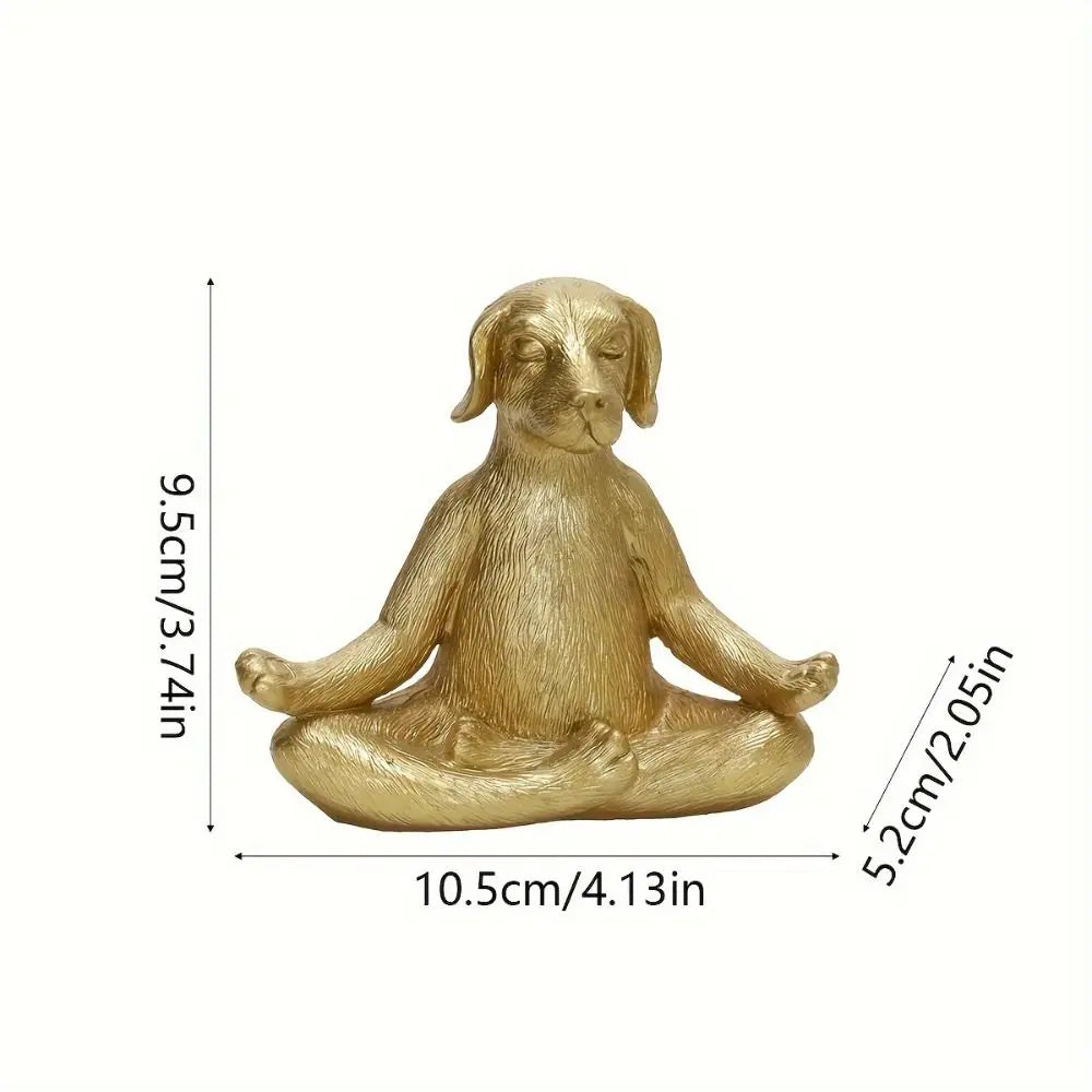 Home Decoration Resin Dog Yoga Statue Unique Modern Dog Figurine Retro Handicraft Animal Miniatures Sculpture Office