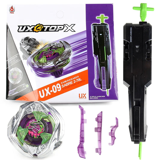 BEY X UX-09 Starter Samurai Saber with Sword Launcher Set Gift Spinning Toy Battle Top
