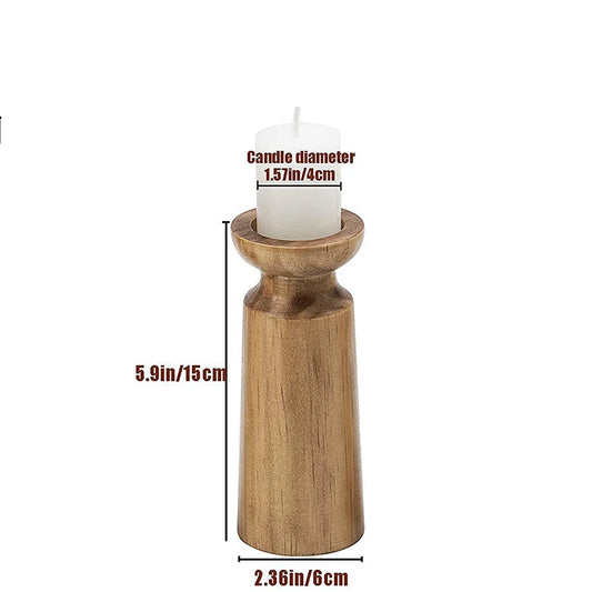 Vintage Wooden Candle Holders, Dining Tables, Weddings, Parties, Christmas, Desktop Romantic Decoration Candle Holders