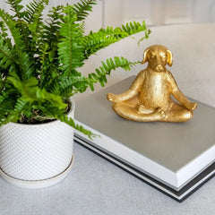 Home Decoration Resin Dog Yoga Statue Unique Modern Dog Figurine Retro Handicraft Animal Miniatures Sculpture Office