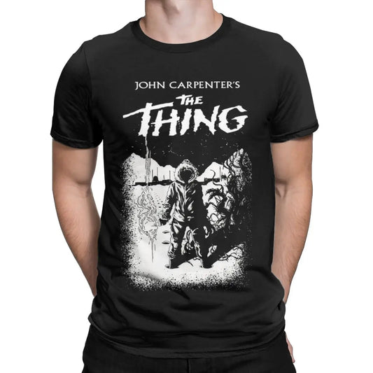 Men T-Shirts 1982 Horror Movie The Thing Casual Pure Cotton Tees Short Sleeve T Shirt Round Collar Tops Summer